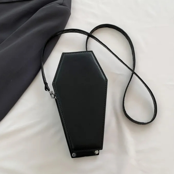 Coffin & Web Crossbody PU Bag - Picture 11 of 13